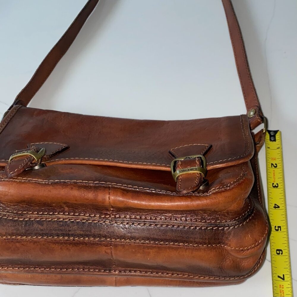 IMEDICI Italian Brown Leather Crossbody Messenger Bag Small Hobo Shoulder Bag EC - Picture 10 of 16